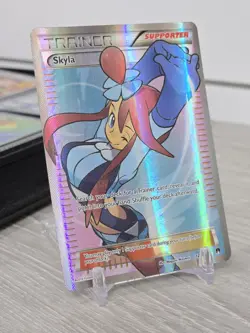 Pokemon Card TCG XY Breakpoint Skyla 122/122 Full Art Trainer Holo Rare LP - Image 1