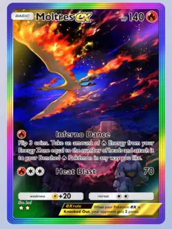 Pokemon TCG Pocket Moltres EX Rainbow Border - Image 1