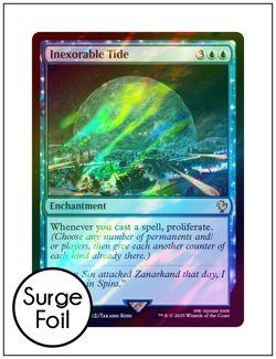 1x Inexorable Tide, Surge Foil, Final Fantasy, Magic MTG NM - Image 1