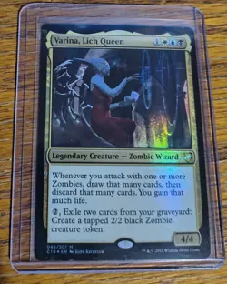MTG Magic the Gathering Varina Lich Queen Foil Commander 2018 LP X1 - Image 1