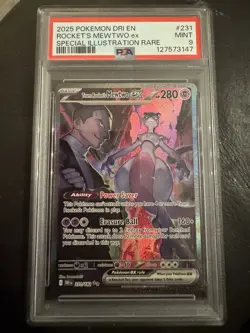 Pokemon TCG Team Rocket's Mewtwo EX Destined Rivals 231/182 - PSA 9 - Image 1