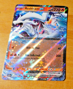 POKEMON FRANCAISE CARD HOLO CARTE Reshiram EX 030/159 JTG FR NM 2025 - Image 1