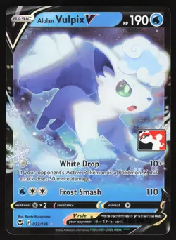 Alolan Vulpix V - 033/195 - Play! Prize Pack Series 3 Stamped Promo Pokemon Card - Image 1