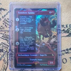 Magic The Gathering MTG Final Fantasy Summon: Kujata #199 *FOIL* Borderless - Image 1