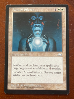 MTG Magic the Gathering Aura of Silence Weatherlight MP - Image 1