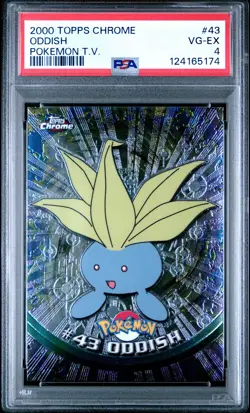 2000 TOPPS CHROME POKEMON T.V. #43 ODDISH PSA 4 - Image 1
