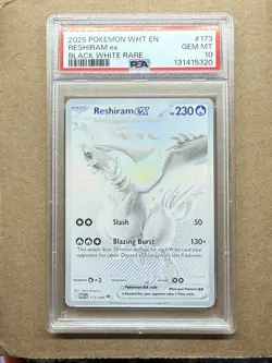Pokemon 2025 Reshiram ex #173 Black White Rare White Flare GEM MINT PSA 10 - Image 1