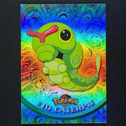 topps Pokemon TV Animation Series 1 Rainbow Holo Foil #10 Caterpie - Image 1