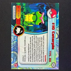 topps Pokemon TV Animation Series 1 Rainbow Holo Foil #10 Caterpie - Image 2