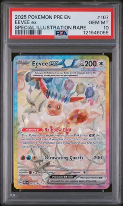 2025 POKEMON PRE EN-PRISMATIC EVOLUTIONS #167 EEVEE EX PSA 10 - Image 1