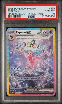 2025 POKEMON PRE EN-PRISMATIC EVOLUTIONS #155 ESPEON ex SIR PSA 10 - Image 1