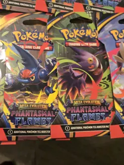 Pokemon TCG Mega Evolution Phantasmal Flames Booster Pack LOT of 13 SEALED - Image 3