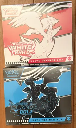 1 ea Pokemon BLACK BOLT & WHITE FLARE Elite Trainer Box ETB NEW factory sealed - Image 1