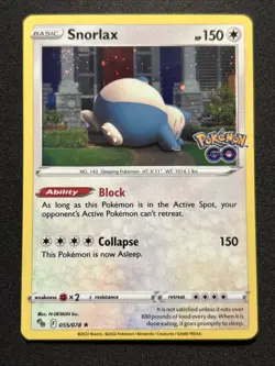 🌀 Pokemon Snorlax Cosmic Cosmo Holo 055/078 - Set Stamped Go Swirl 🌀 NM - Image 3