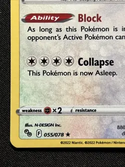 🌀 Pokemon Snorlax Cosmic Cosmo Holo 055/078 - Set Stamped Go Swirl 🌀 NM - Image 4