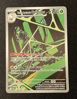 Pokemon Team Rockets Spidops Illustration Rare Card 187/182 Destined Rivals NM - Image 1