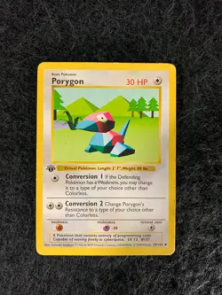 Porygon 39/102 1st Edition Shadowless Base Set Pokemon Card TCG LP - Image 1