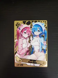 Goddess Story Card - Re:Zero - Rem & Ram - Gold Metal Plated Card - LSP-010 - Image 1
