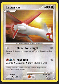 Latias 22/106 Great Encounters 2008 Pokemon TCG Card NM - Image 1