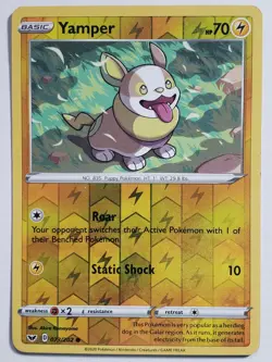 REVERSE HOLO Yamper 073/202 PL / LP - Sword Shield Pokemon Card - Akira Komayama - Image 1