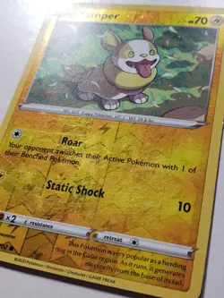 REVERSE HOLO Yamper 073/202 PL / LP - Sword Shield Pokemon Card - Akira Komayama - Image 2