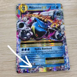 HEAVY MISCUT ERROR OFF CENTER OC M Blastoise EX 22/108 Evolutions Pokemon Card - Image 1