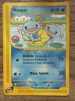 Wooper 117/147 Aquapolis Non-Holo NM/LP Vintage Pokemon Card 2002 - Image 1