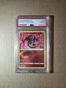 2022 Pokemon SWSH Pokemon GO Radiant Charizard #011/078 PSA 10 - Image 1