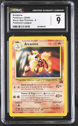 CGC 9 MINT Arcanine 2000 Black Star Promos 6 Pokemon League Pokemon Card - Image 1