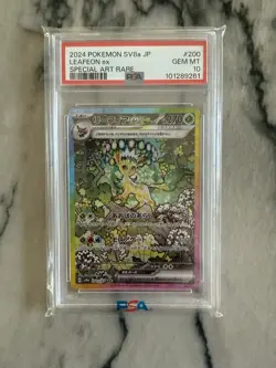 2024 Pokemon Japanese Terastal Festival Leafeon Ex SAR 200/187 PSA 10 US Seller - Image 1