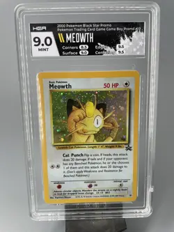 Pokemon Meowth Game Boy Black Star Promo #10 Holo Vintage MINT HGA MINT 9 - Image 1