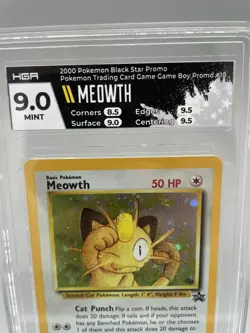 Pokemon Meowth Game Boy Black Star Promo #10 Holo Vintage MINT HGA MINT 9 - Image 2