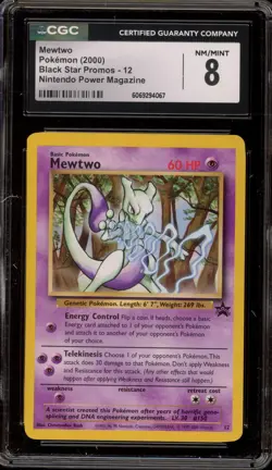 Pokemon Mewtwo Nintendo Power Magazine Black Star Promo #12 CGC 8 - Image 1