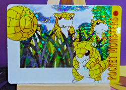 POKEMON POCKET MONSTERS VENDING PRISM STICKER 69 SANDSHREW - Image 1