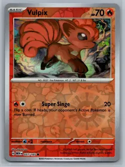 Vulpix 37/165 Scarlet & Violet 151 Common Reverse Holo Pokemon TCG 2023 - Image 1