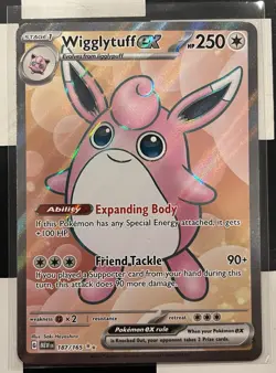 Pokemon Scarlet and Violet 151 Full Art Wigglytuff ex 187/165 - Image 1