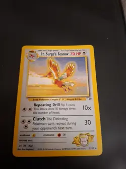 Pokemon TCG Lt. Surge's Fearow Card 7/132 Gym Heroes Holo - Image 1