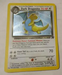 Pokemon TCG Dark Dragonite Holo Card 5/82 Team Rocket 2000 Rare Played Vintage - Image 1
