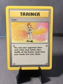 Pokemon TCG Lass 75/102 Base Set Unlimited Trainer WOTC Vintage Rare Card LP - Image 1