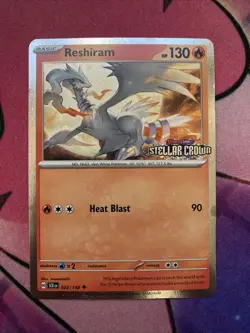 Reshiram 022/142 Stellar Crown Stamp Holo Box Promo NM English SCR Pokemon Card - Image 1