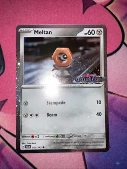 Meltan 102/142 Stellar Crown Stamp Cosmos Holo Box Promo NM English Pokemon Card - Image 2