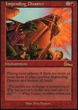1x Impending Disaster - Foil Moderate Play, English Urza's Legacy MTG Magic - Image 1