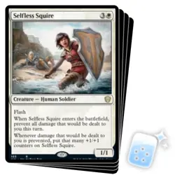SELFLESS SQUIRE X4 Commander 2021 Magic MTG MINT CARD - Image 1