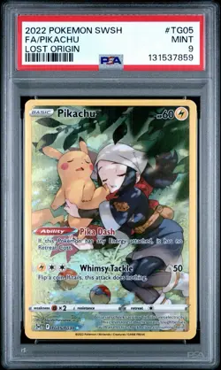 PIKACHU TG05/TG30 PSA 9 LOST ORIGIN HOLO RARE POKEMON CARD ENGLISH - Image 1