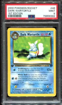Dark Wartortle 46/82 PSA 9 1st Edition Team Rocket Set Pokemon Card - Image 1