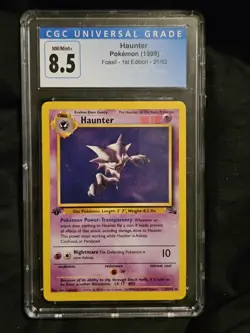 1999 POKEMON FOSSIL 1ST EDITION #21 HAUNTER CGC 8.5 - Image 1