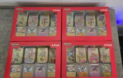 Pokemon 151 Exclusive Sam’s Club 4 Pack Tins Sealed Case 4 Sets - Image 1