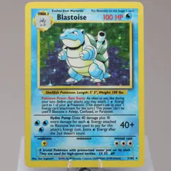 Pokemon TCG - Blastoise 2/102 Base Set Holo Rare WOTC 1999 - MP - Image 2