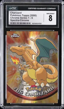 2000 POKEMON TOPPS CHROME SER 1 SPECTRA CHROME CHARIZARD CGC 8 - Image 1