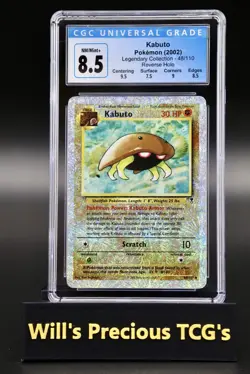 CGC 8.5 Kabuto 48/110 Legendary Collection 2002 Reverse Holo Pokemon Card WOTC - Image 1